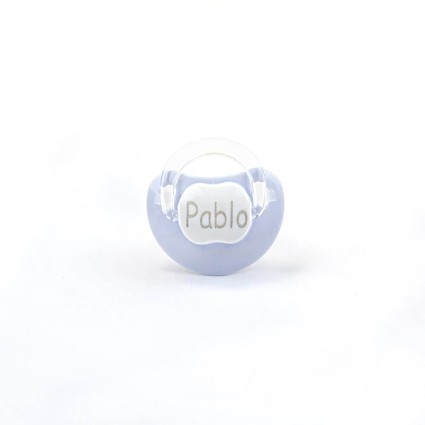 Babero bandana con chupete personalizado azul 2