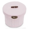 Round Wool Basket Pink